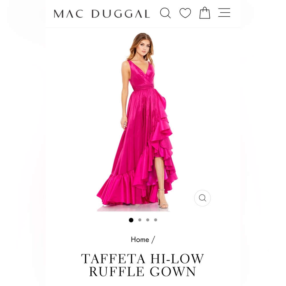 Mac Duggal - TAFFETA HI-LOW RUFFLE GOWN. Style #67835